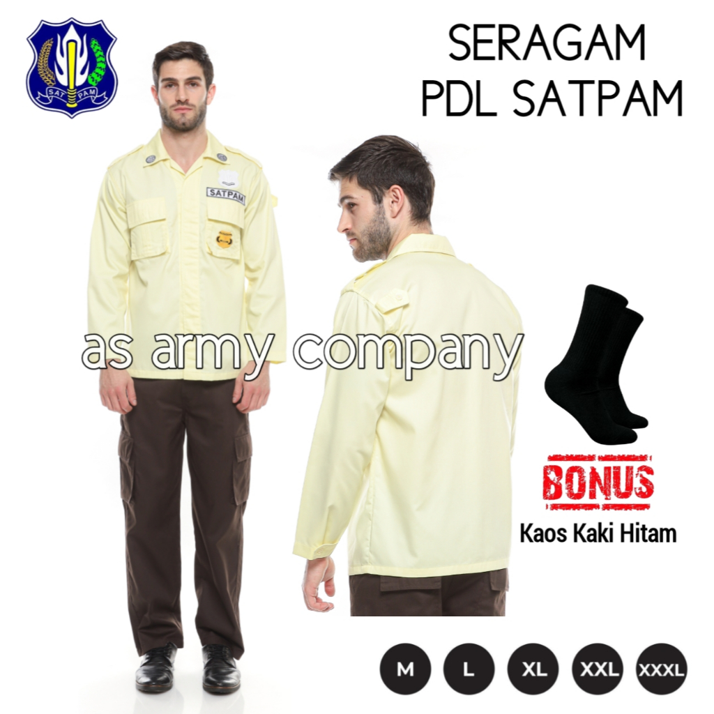 GROSIR STELAN SATPAM SECURITY PDL PDH BAJU SATPAM TERBARU WARNA KREM
