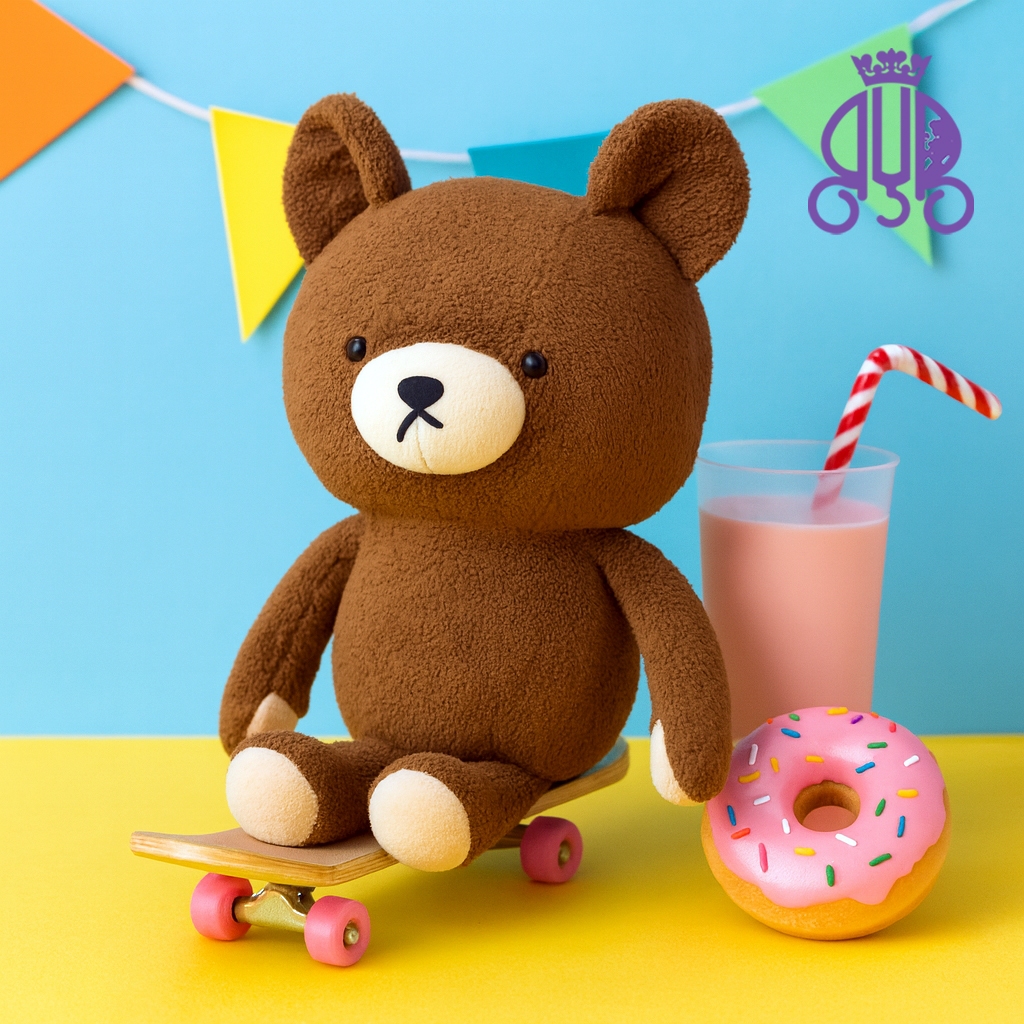 Boneka karakter Jackie The Bear's School polos