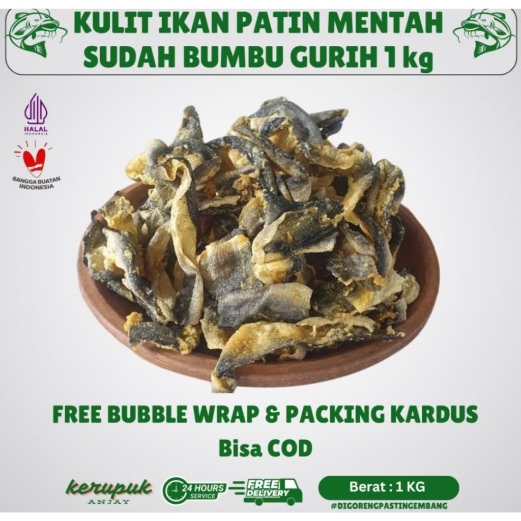 Kerupuk Kulit ikan Salmon / Ikan Patin