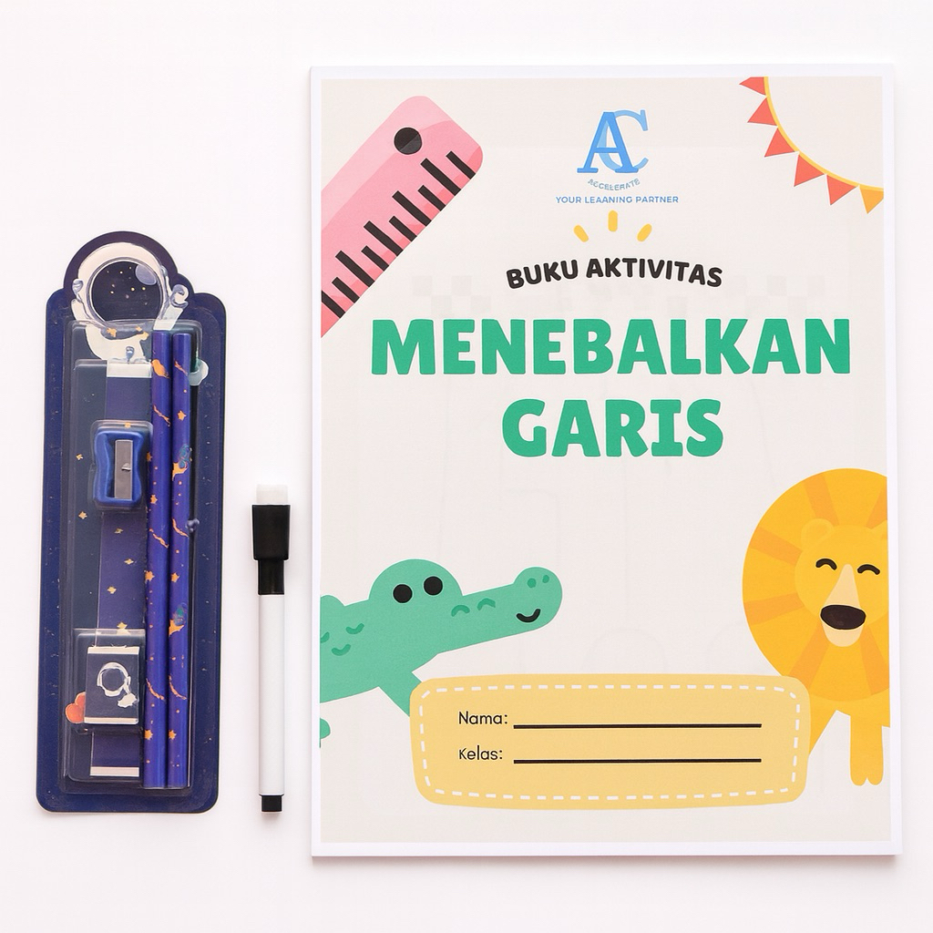 Worksheet Anak TK PAUD - Buku Aktivitas Menulis Berhitung Hijaiyah Menulia Kata Tracing - Anak Usia 