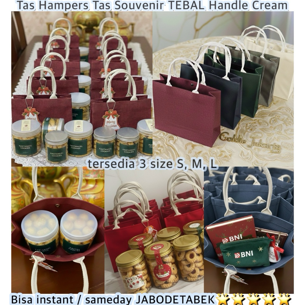 Tas Goodie Bag Souvenir Premium | Tas Hampers Tebal | Tas muat 2 Toples Kue Kering | Tas Souvenir Na