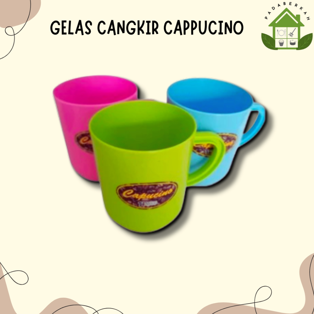 Gelas Gagang Plastik/Gelas Capucino/Gelas Kopi/Gelas Tebal/Gelas Plastik