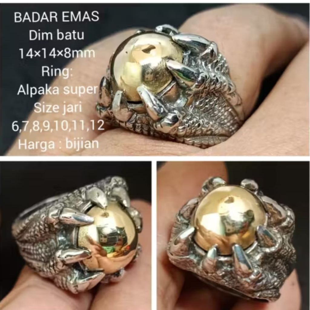 Cincin Batu Badar Emas Natural
