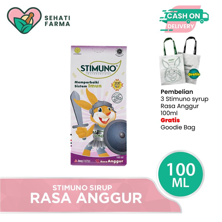 Stimuno Sirup Rasa Anggur 100 ML - Suplemen Daya Tahan Tubuh Anak