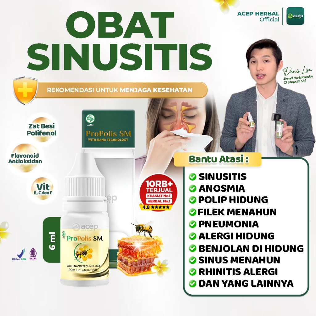 Obat Sinusitis Menahun Polip Hidung Rhinitis Filek Menahun Influenza Anosmia Alergi Sinus Hidung Bau