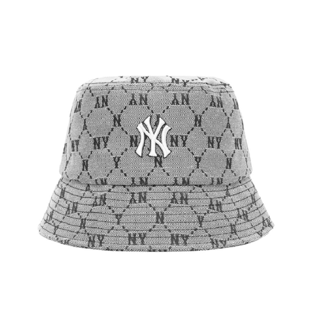 MLB NY Yankees Monogram Diamond Jacquard Bucket Hat Grey