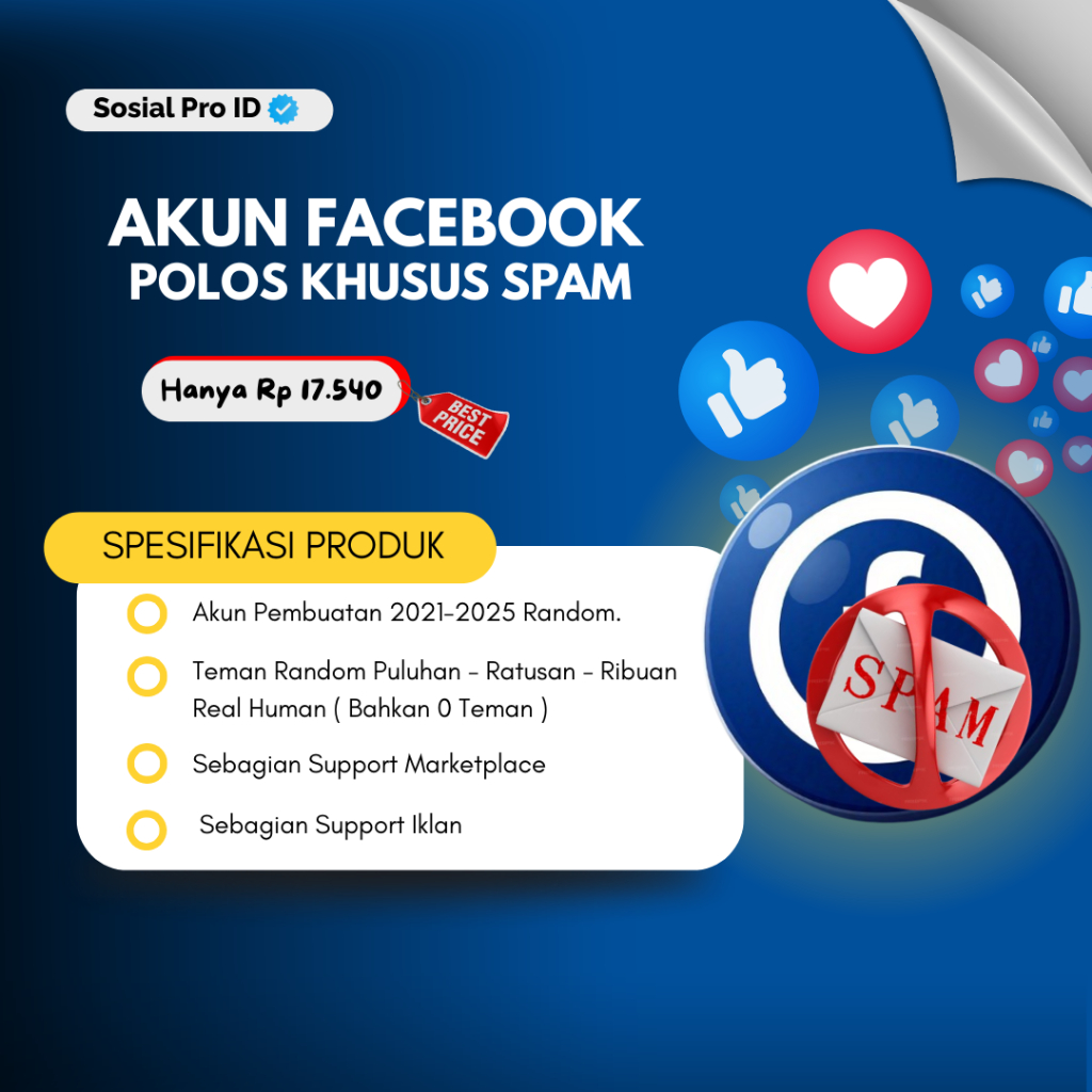 Facebook Khusus Spam & Meningkatkan Interaksi: Like Comment Share iklan / marketplace |SOSIAL PRO ID