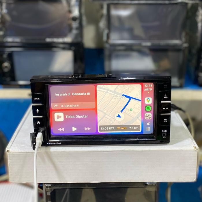 Head unit merk clarion apple carplay dan android auto ori nissan datsun