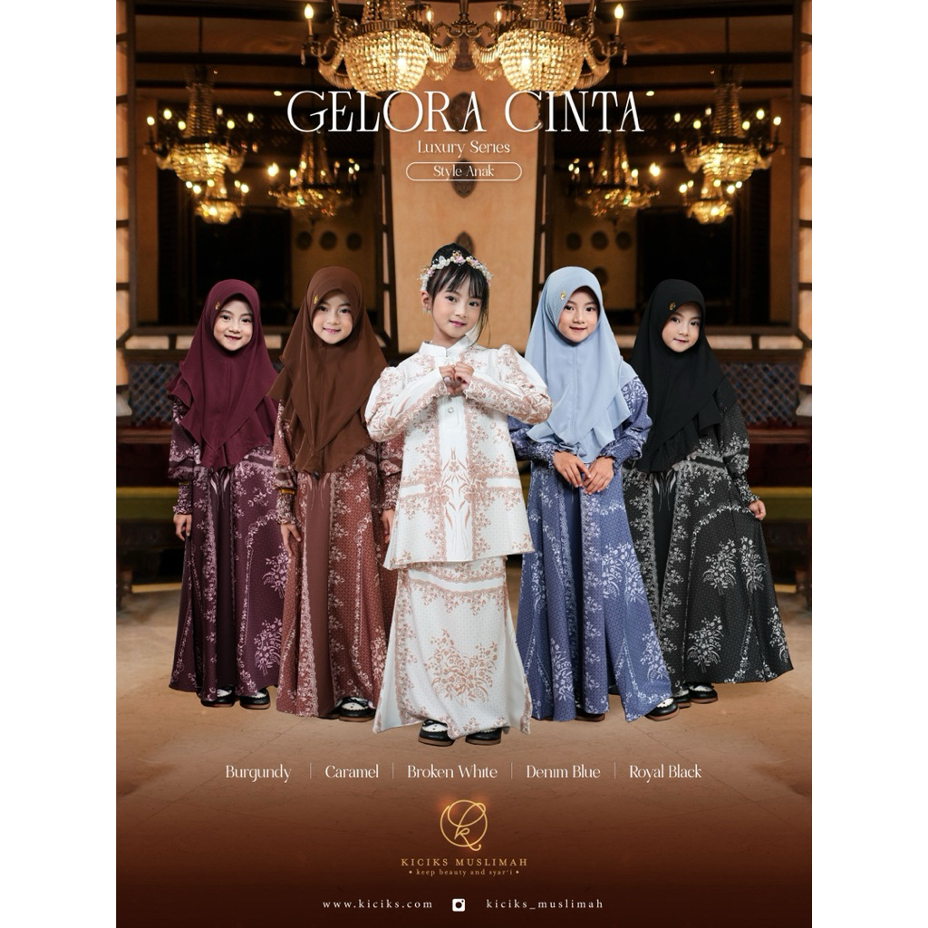 KICIKS MUSLIMAH - GELORA CINTA DRESS ANAK // ONESET ANAK // SARIMBIT LEBARAN // BAJU LEBARAN ANAK