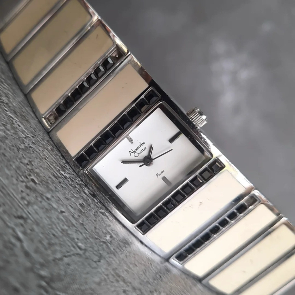 Jam Alexandre Christie Cewek Typw 2235 Bekas Stainless Keramik