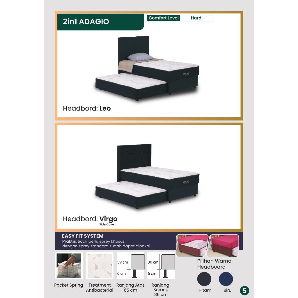 springbed 2in1 sorong guhdo adagio pocket spring