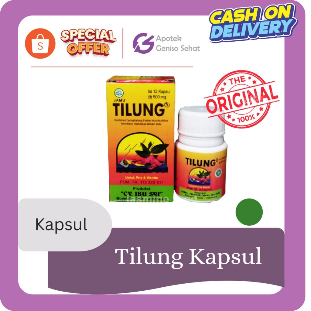 Tilung 500mg Kapsul Ekstrak Cacing Herbal Tifus