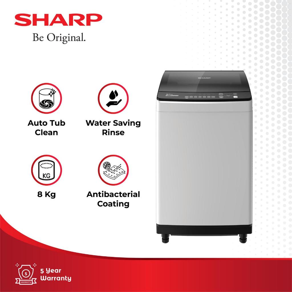Mesin Cuci 1 Tabung SHARP 8KG Otomatis ESM 8000 BOGOR