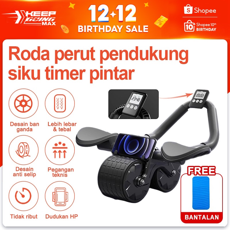 Alat kebugaran di dalam rumah dengan dukungan siku untuk membantu melatih otot perut dan mengencangk