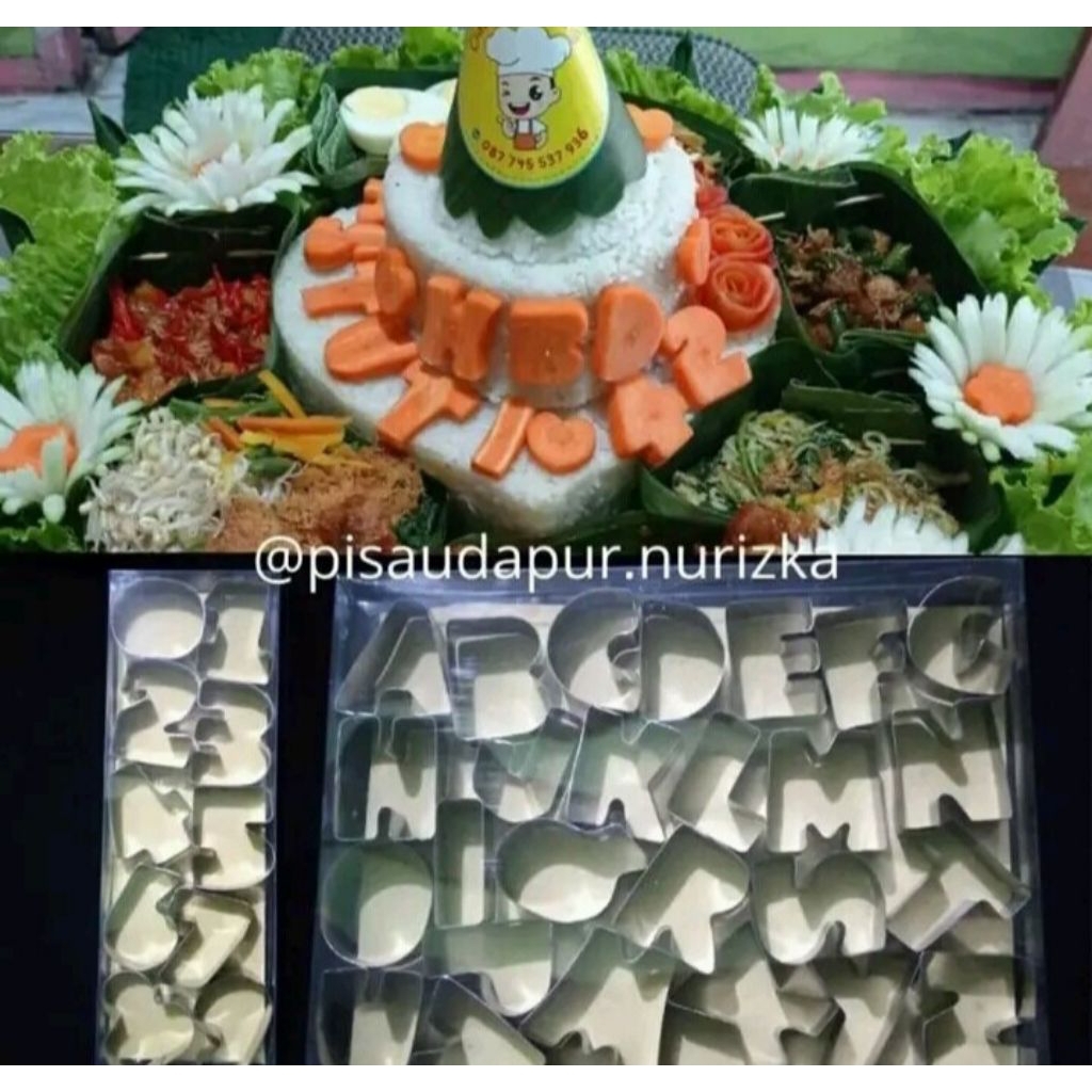 TERMURAHH Cetakan Wortel / Cetakan Tumpeng / Cetakan Huruf & Angka / Cetakan Wortel Stainless Garnis