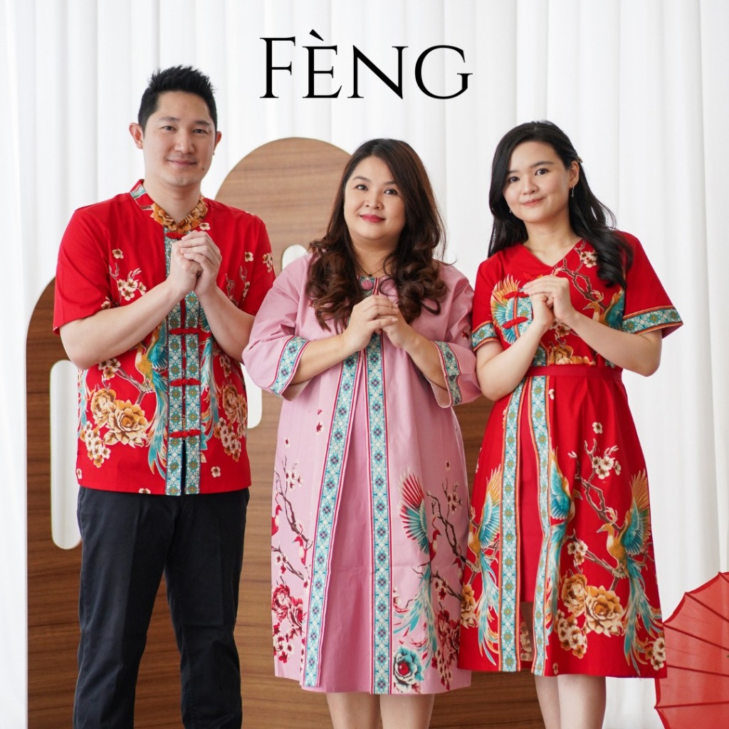 [ Fèng ] Batik Imlek 2026 Katun Stretch Premium Jumbo Bigsize Couple Dress Kemeja Cheongsam