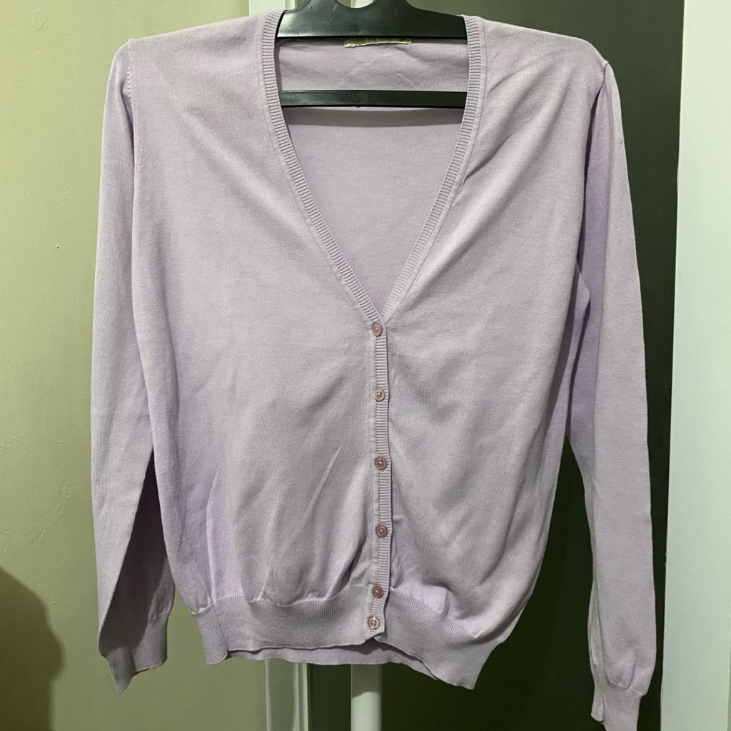 Cardigan Ungu Lilac Wanita Uniqlo Original