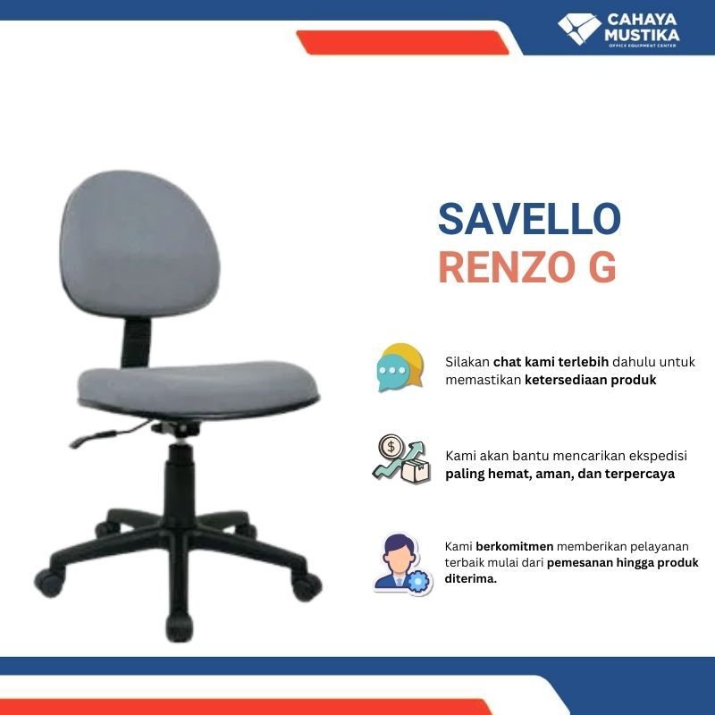 Kursi Kantor Putar/Kursi Karyawan/Kursi Resepsionis/Kursi Kantor Murah Savello Renzo G di Malang
