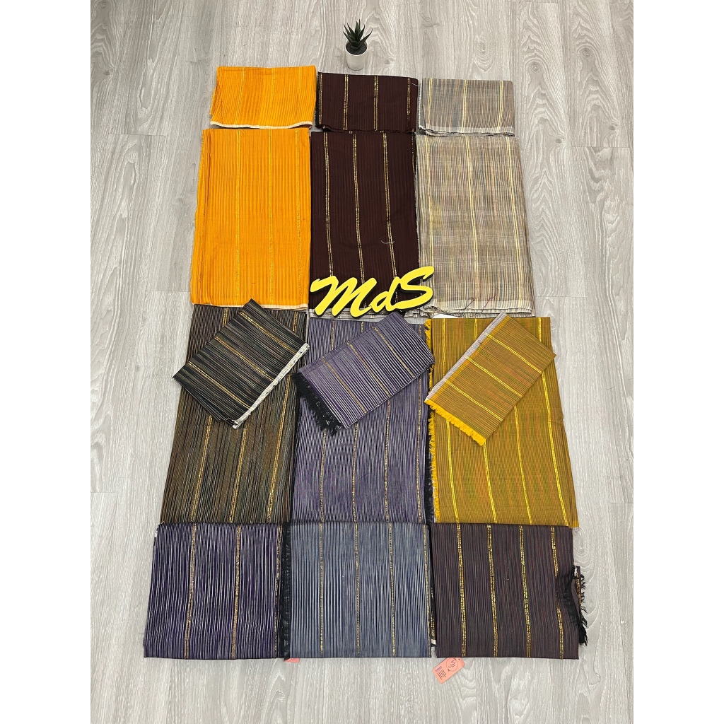 MdS Kamen Endek Tenun Seseh Benang Gold Set Selendang