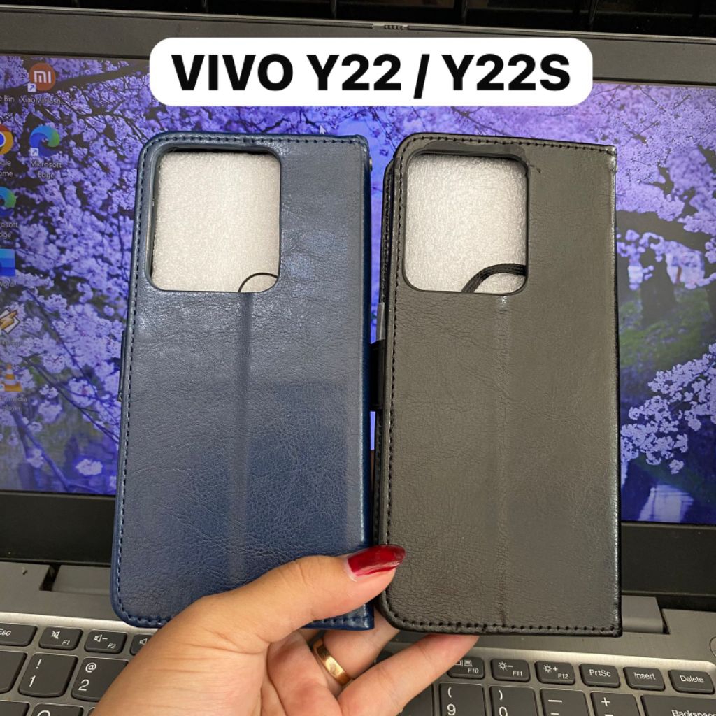 CASE SOFTCASE DOMPET LIPAT KULIT VIVO Y22 / Y22S