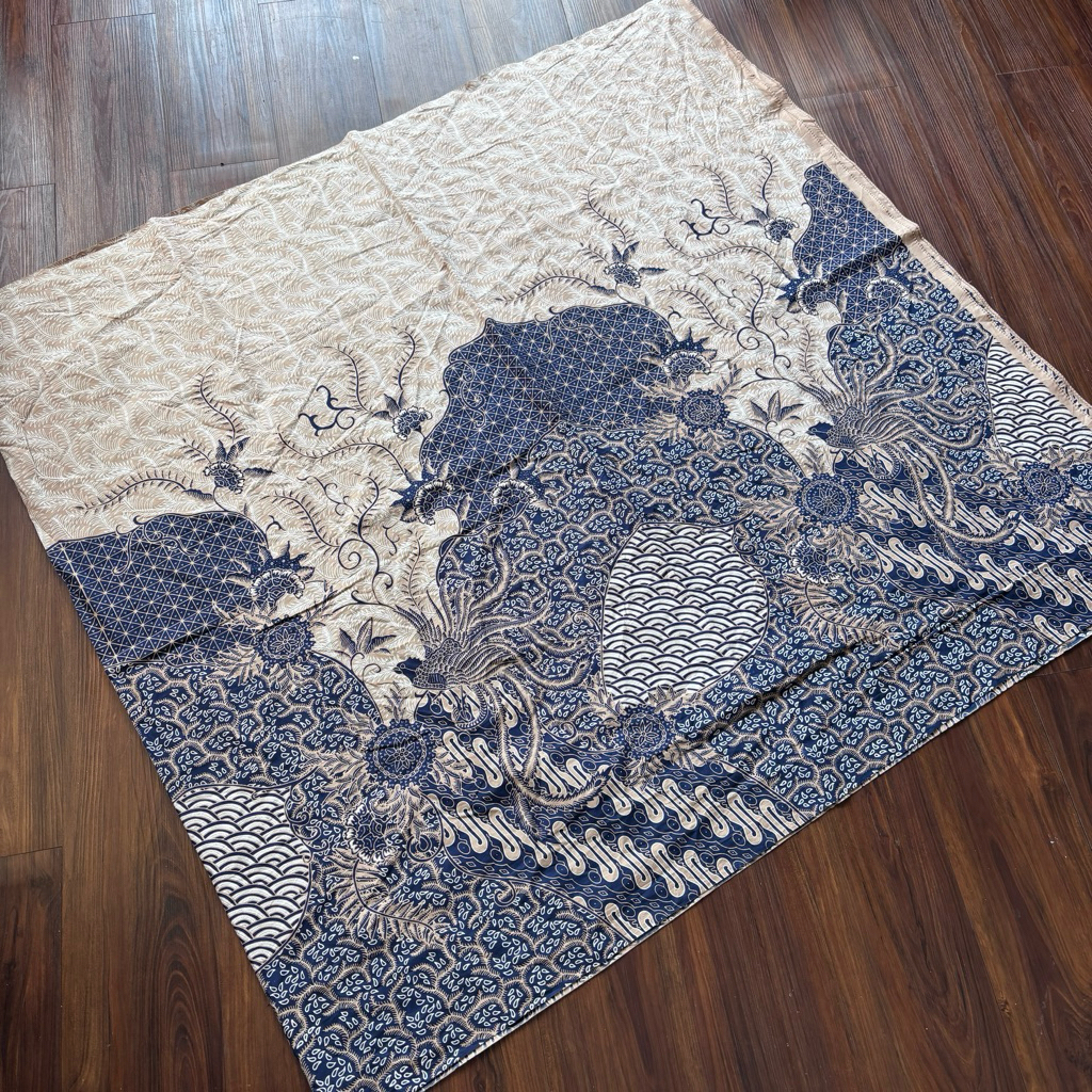 (tanya stock) Kain Batik Katun Handprint Warna Biru Navy Biru Dongker | Batik Navy