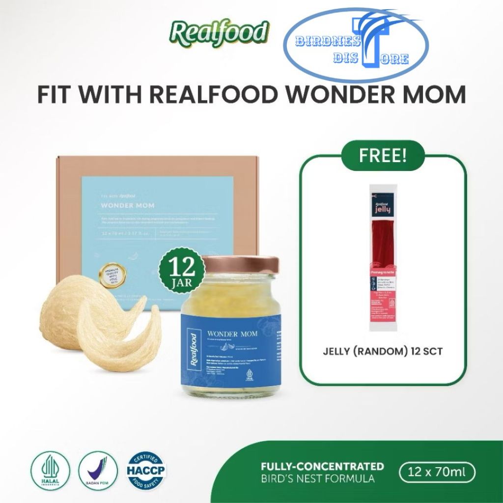 Realfood Wonder Mom 12 Jar Original Realfood - Minuman sarang burung walet Realfood Indonesia