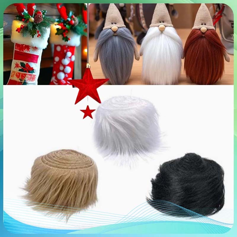 Kain Bulu Lembut Panjang Bahan Bulu Panjang 1.5 Meter Boneka Jenggot Kumis Palsu Aksesoris