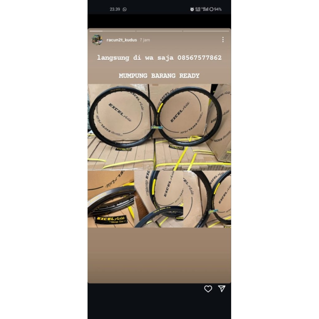 VELG RING LINGKARAN EXEL ASIA TAKASAGO R18 160 185  EXEL HITAM GILAP GLOSSY ORIGINAL