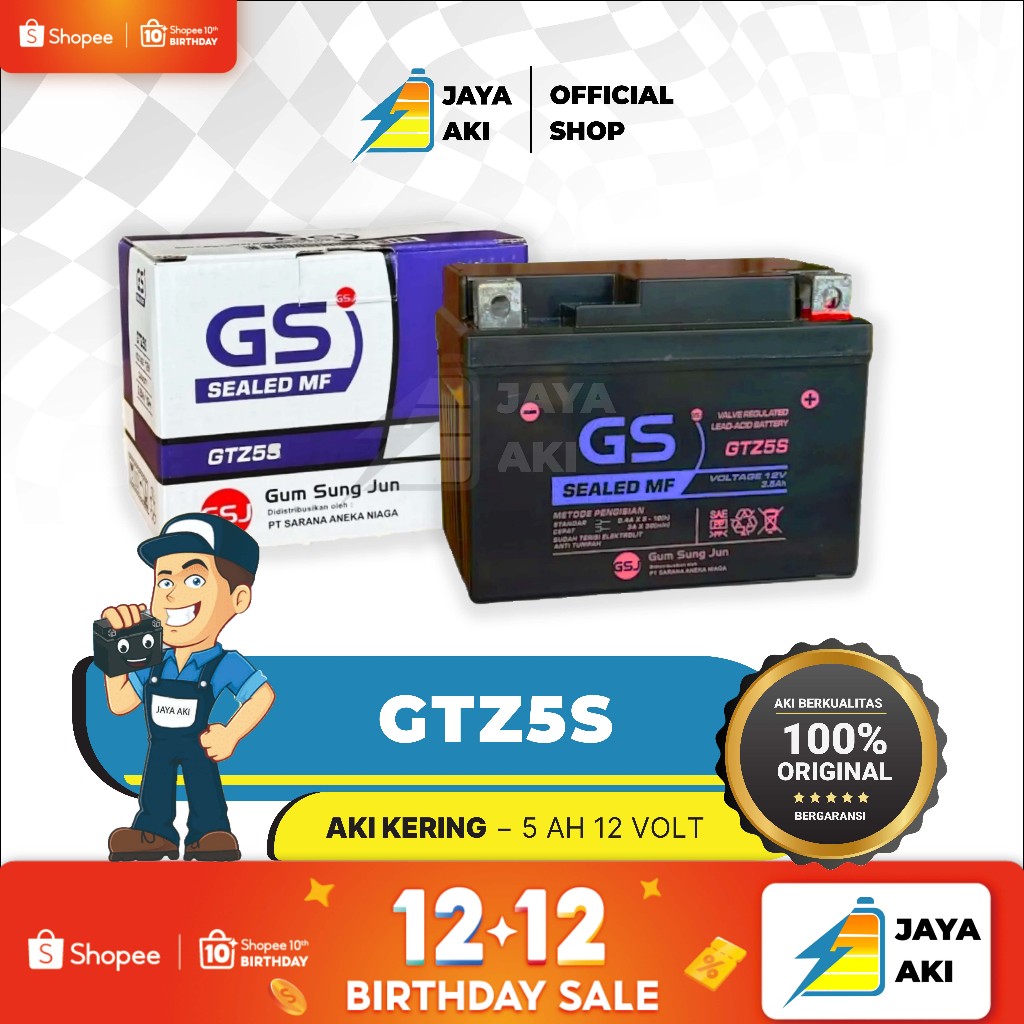 Aki Motor Jupiter MX King GTZ5S Aki Kering MF