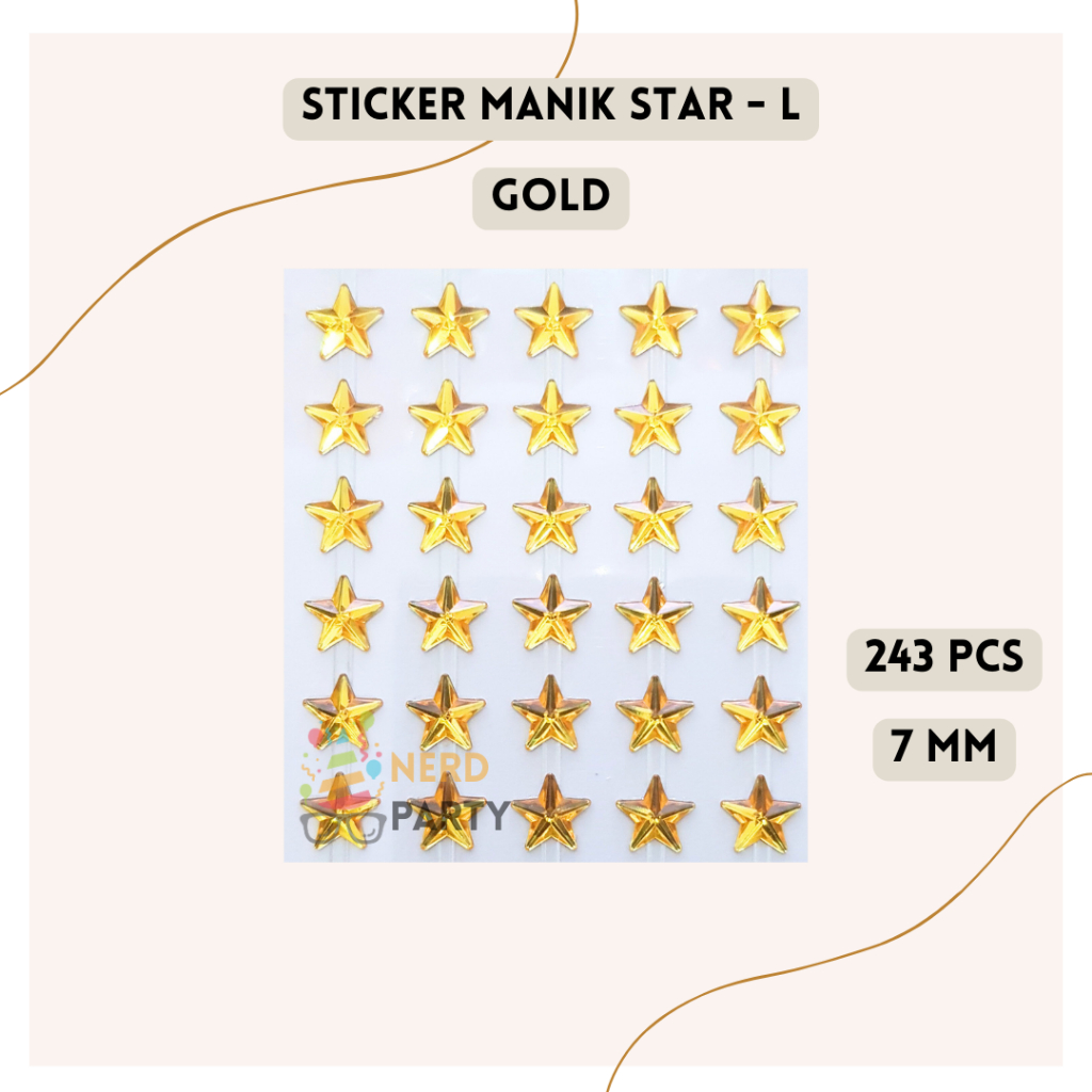 Sticker Manik Bentuk Bintang / Payet Tempel / Deco Case / Manik - Manik Tempel bentuk Star