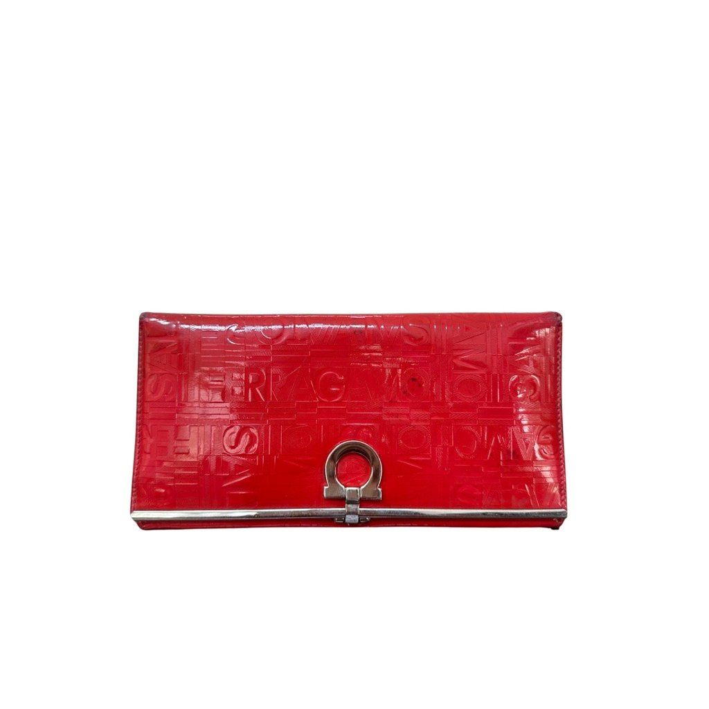 Salvatore Ferragamo Dompet Merah Kulit Leather ORIGINAL