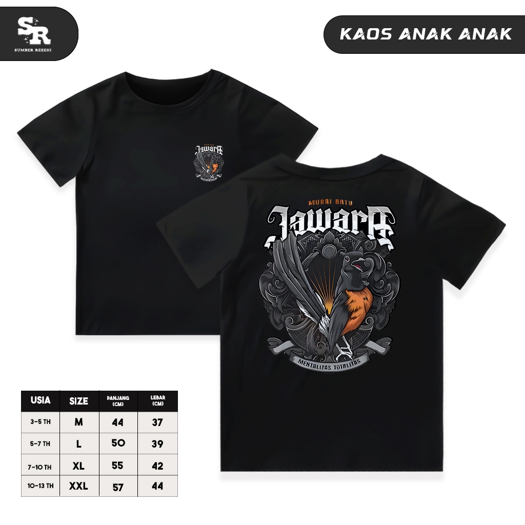KAOS ANAK MURAI BATU JAWARA/KAOS TSHIRT NEW DESAIN PECINTA MURAI BATU/Baju Murai Murah/Kaos Murah