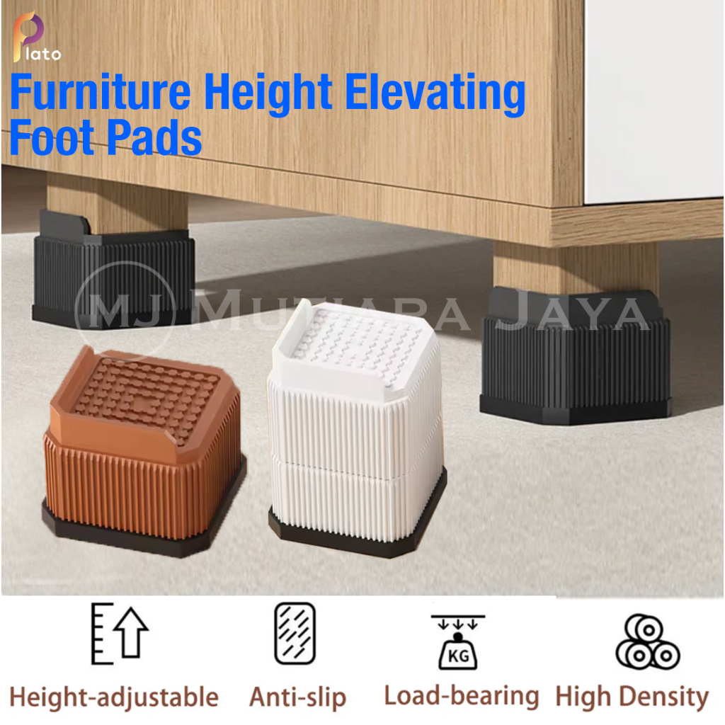 PLATO Peninggi Penambah Tinggi Ganjalan Kaki Meja Laci Sofa Lemari Kursi Furniture