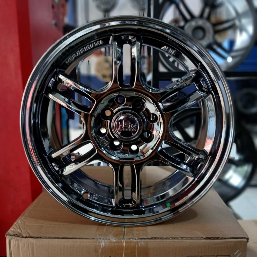 velg mobil avanza xenia ring 15 baut 4 HSR AERI BLACK CHROME untuk mobil avanza xenia kijang brio ag