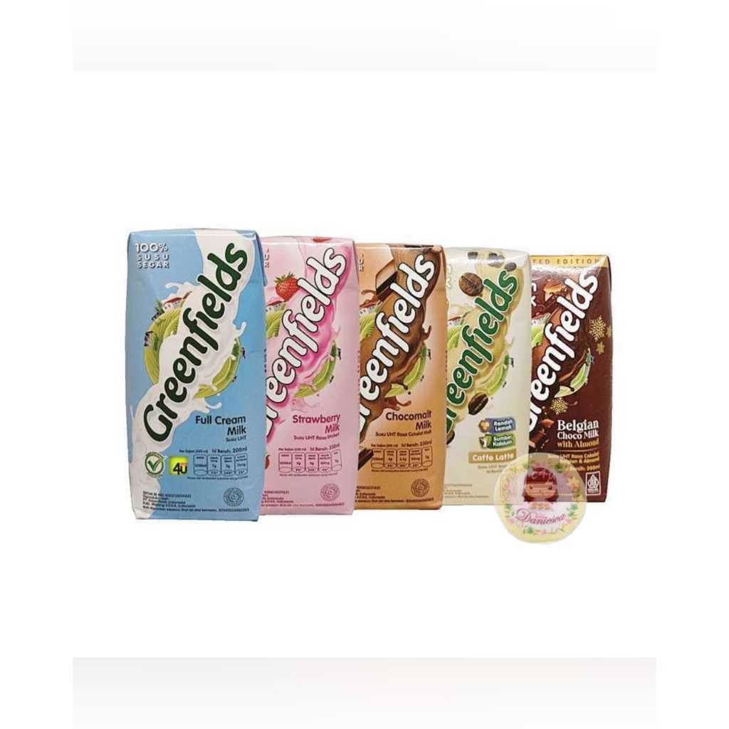 Greenfields 200ml, 250ml Susu Segar UHT Fresh Milk 1 dus isi 32 pcs khusus REGULER / CARGO ( SCP )