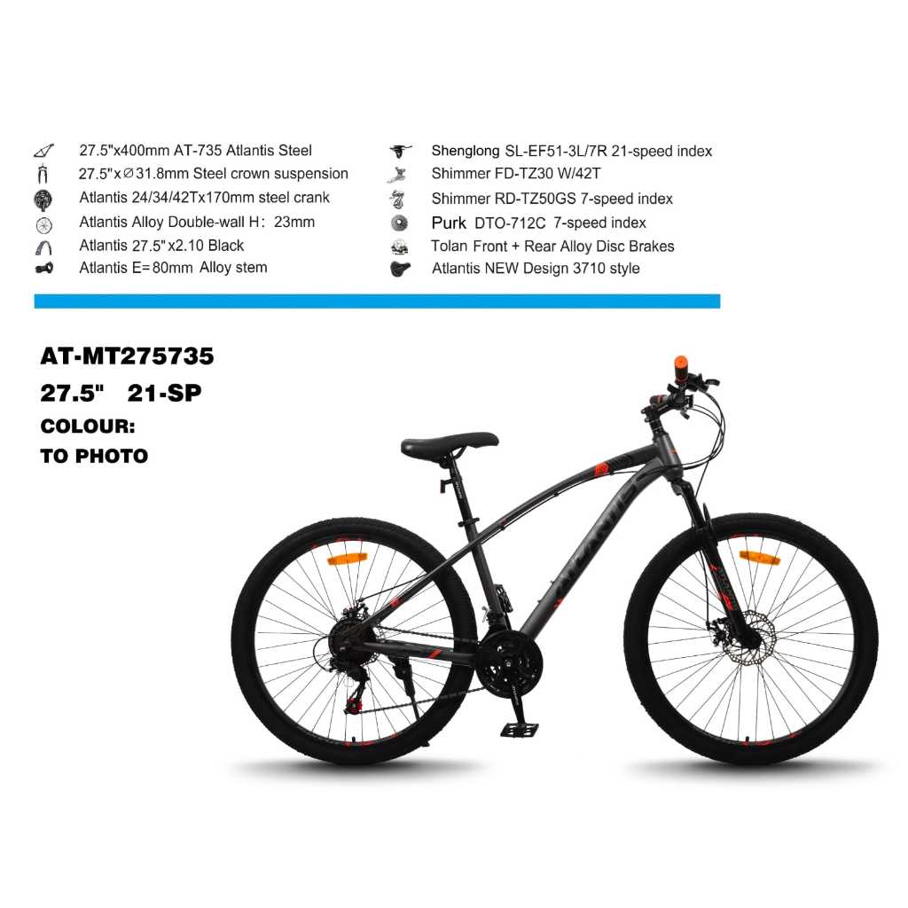 sepeda gunung MTB 27.5 ATLANTIS 735 sporty rem discbrake 21speed NEW / MTB 27.5 AT-735