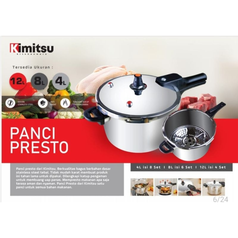 PANCI PRESTO KIMITSU Panci presto stainless 8L