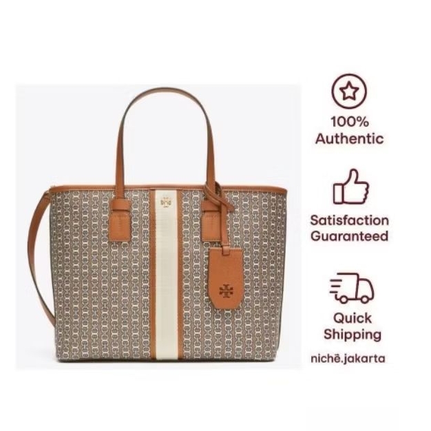 (Original) Tory Burch Gemini Small Tote Light Umber
