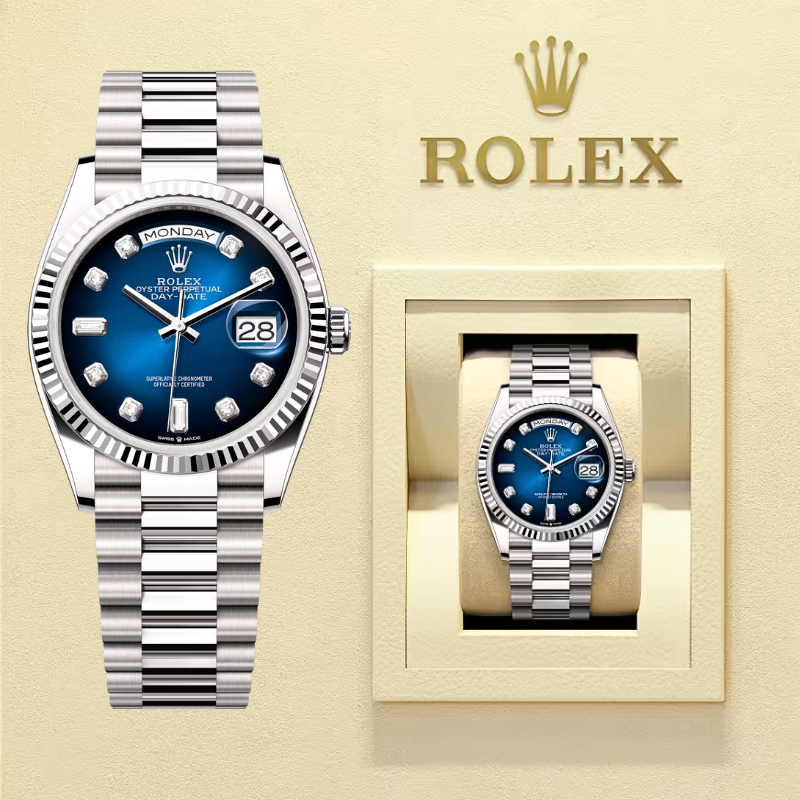 ROLEX Asli ori Jam Tangan ROLEX m128239-0023 Datejust Teflon Jam Tangan Safir Cermin Pria dan Wanita