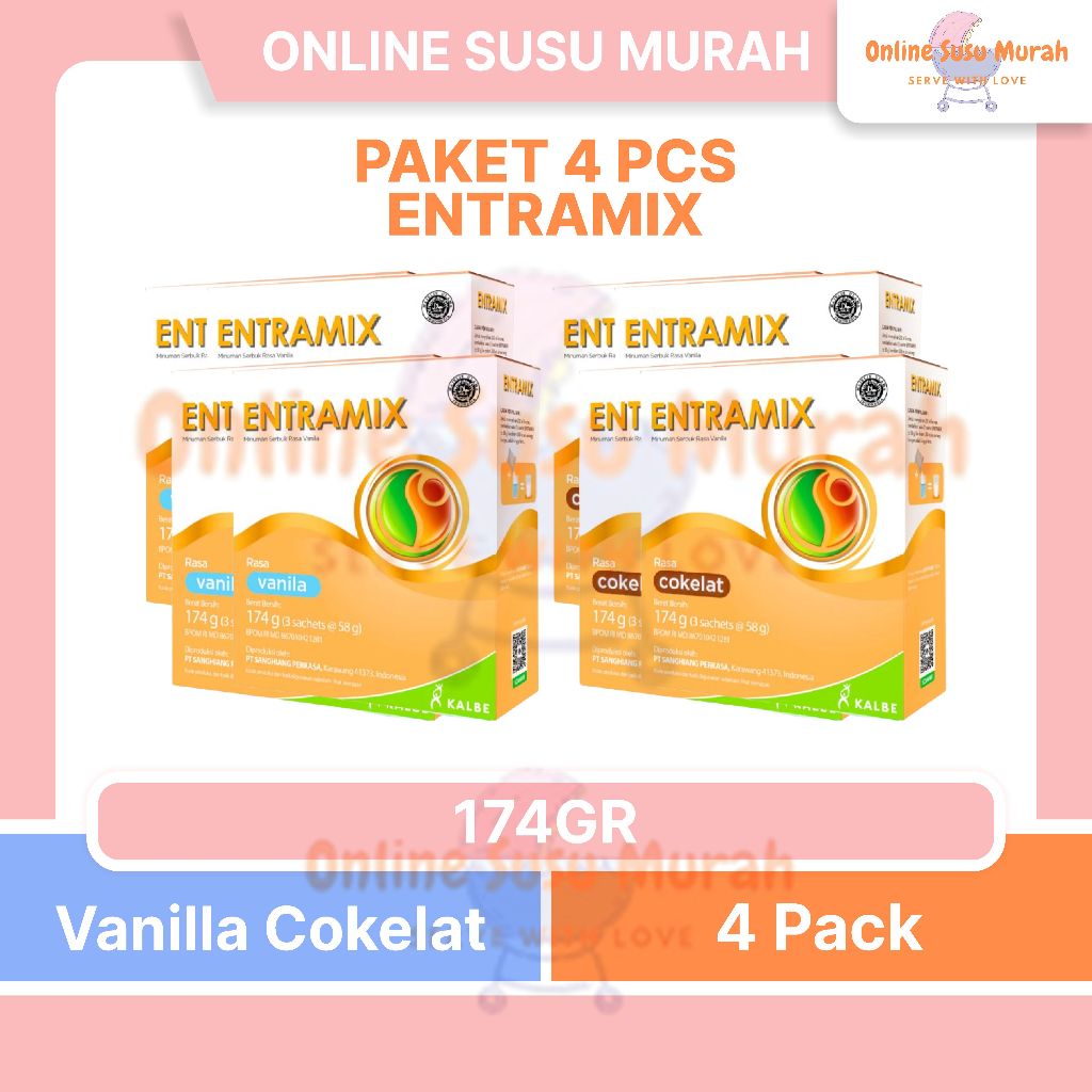 ENTRAMIX PAKET 4 KOTAK VANILA COKLAT 174GR SUSU DEWASA 174 GR SSKD