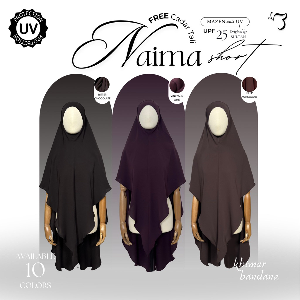 Bonavista - Khiban Naima SHORT MAZEN (CEK DESKRIPSI) khiban bahan mazen Khiban lancip Khiban anti uv