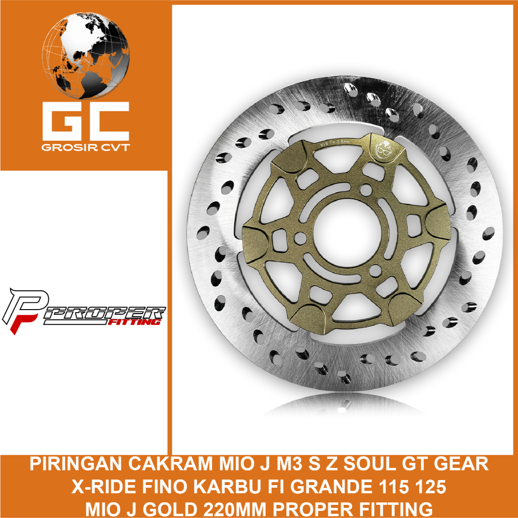 Piringan Cakram Disk Brake Floating 220mm Mio J M3 S Z Soul GT Fino 115 125 Karbu Fi Grande Gold Ema
