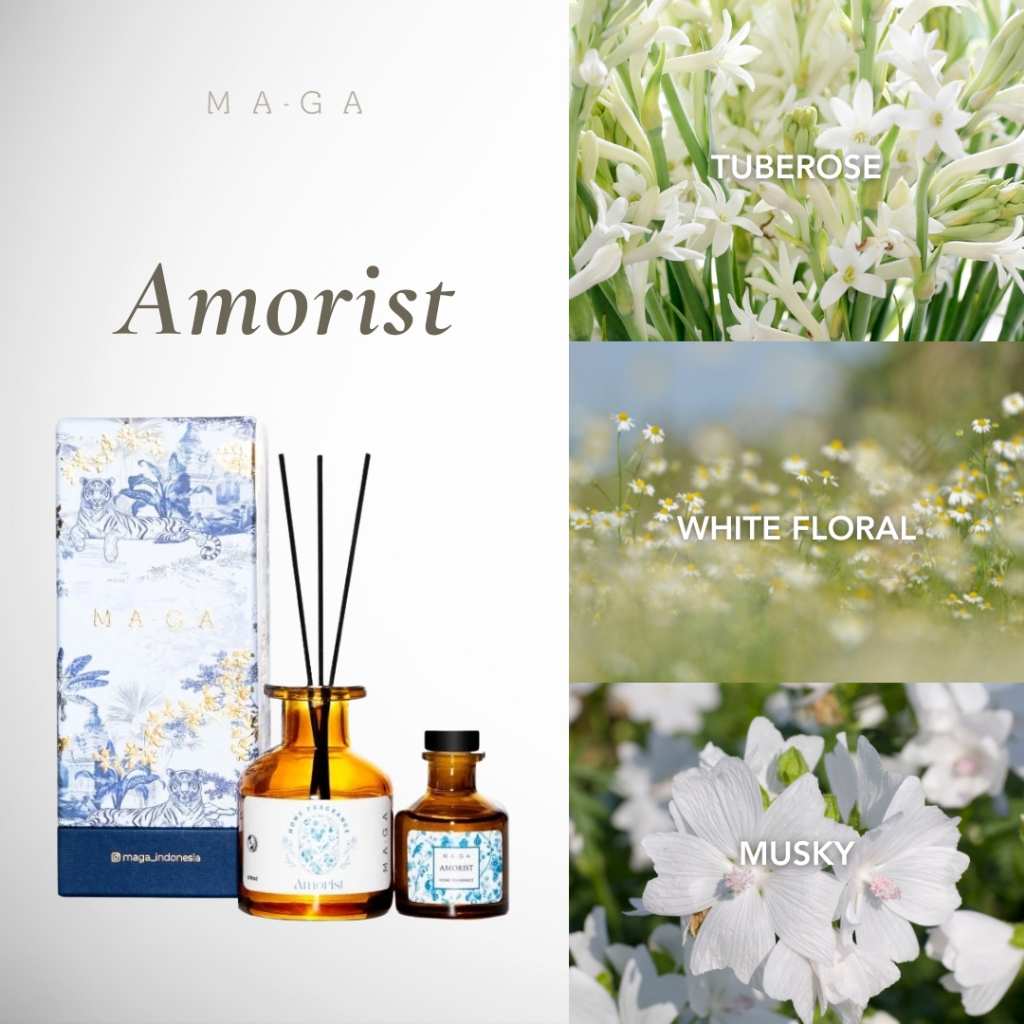 MAGA Amorist Reed Diffuser | Tuberose | White Floral | Musky