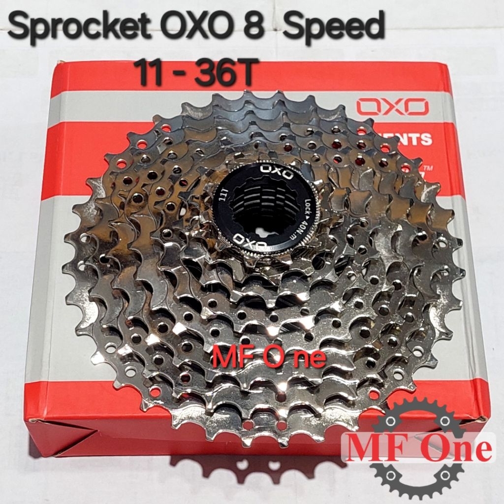 Sprocket Oxo 8 Speed 36T 11-36T Chrome Cassette Slope