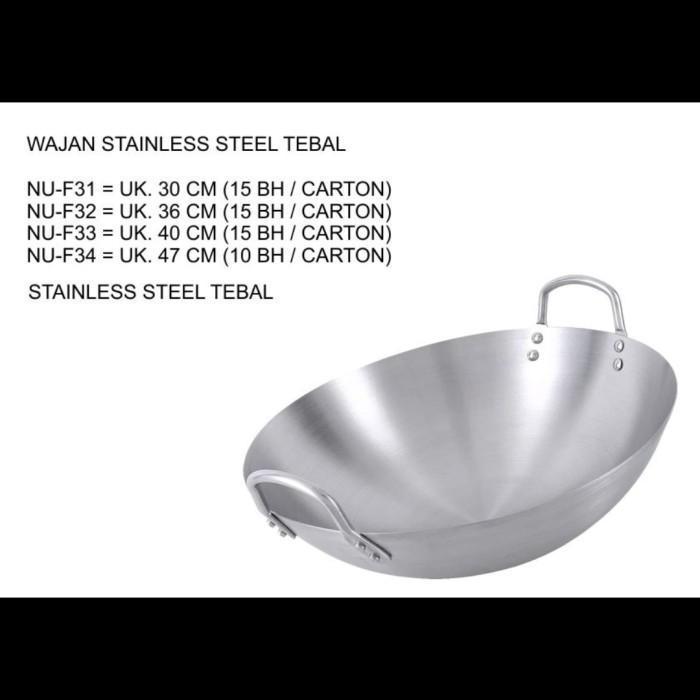 Wajan Stainless Kecil Jumbo Gagang Kuping Awet Kuat Murah Tebal Anti Lengket Karat Non Magnet Diamet