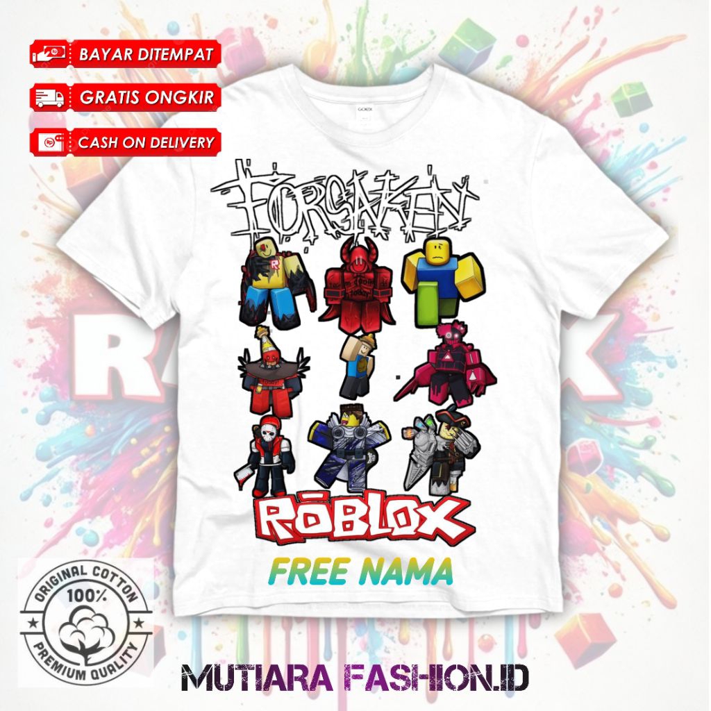 BISA COD Kaos Anak Roblox Forsaken All Karakter Free Nama T-shirt Baju Anak 1x1x1x1 JOHN DOE COOLkid