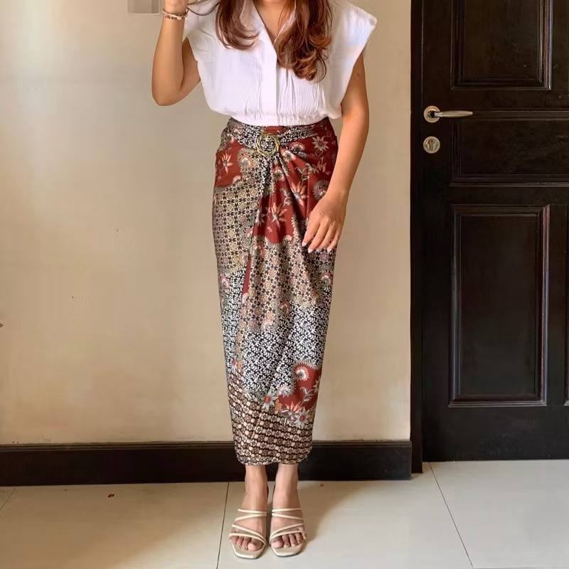 Rok Lilit Kain Batik Modern rok lilit serut bawahan outer bawahan kebaya wisuda kekinian
