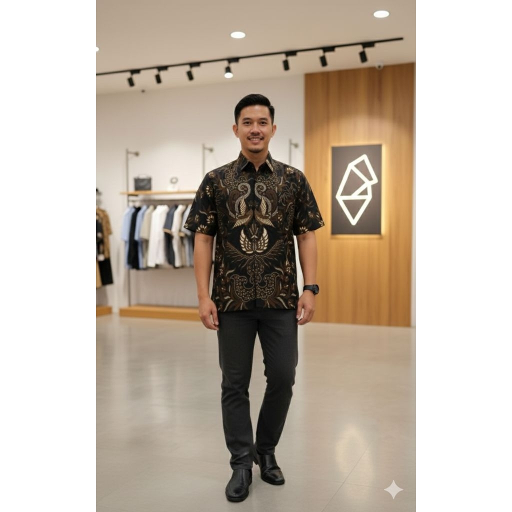 KEMEJA BATIK SOLO PRIA LENGAN PENDEK PREMIUM KHAS SOLO - DAIICHI BATIK