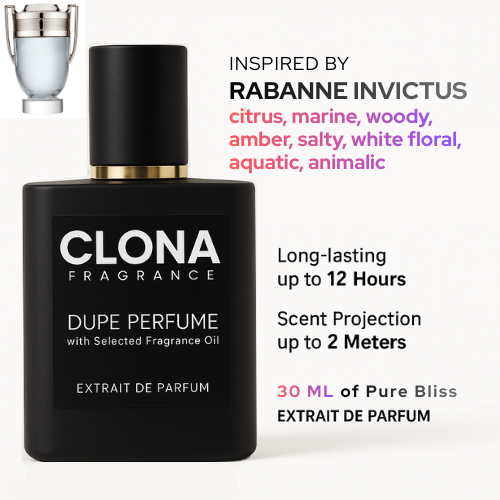 Extrait Parfum Rabane Invictus - Dupe Inspired Perfume Clona Fragrance"