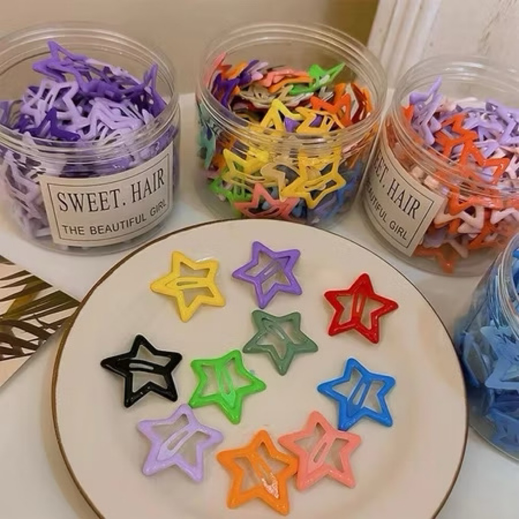 Jepit rambut Bintang korea/ Jepit rambut bintang warna warni